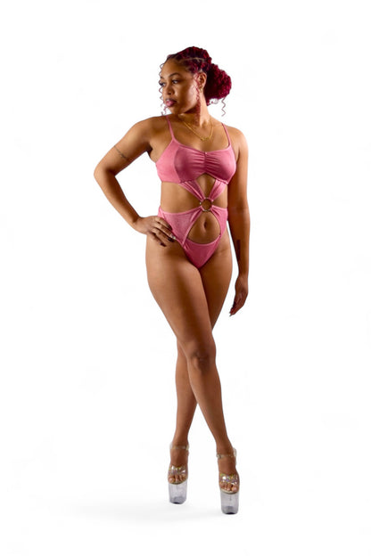 Pink Sparkle Vixen Pole Dance Bodysuit