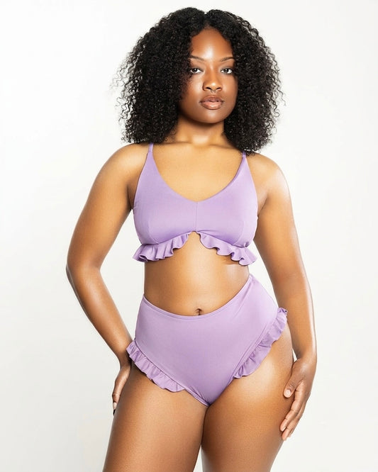 Ruffle Me Up Orchid High Waist Bundle