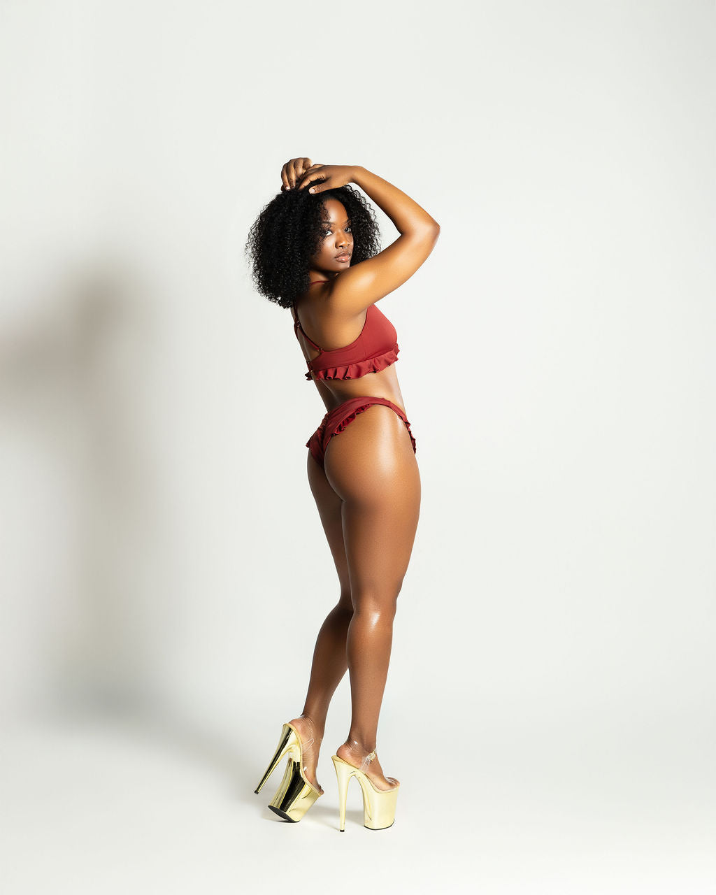 Ruffle Me Up Bikini Bottoms - Spice
